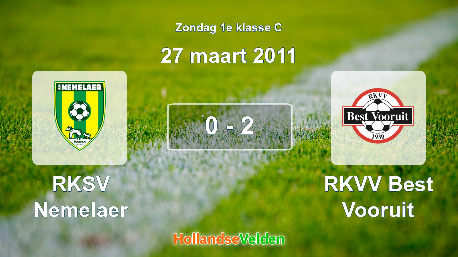 Gespeelde wedstrijd: RKSV Nemelaer - RKVV Best Vooruit 0 - 2 (27 maart 2011)