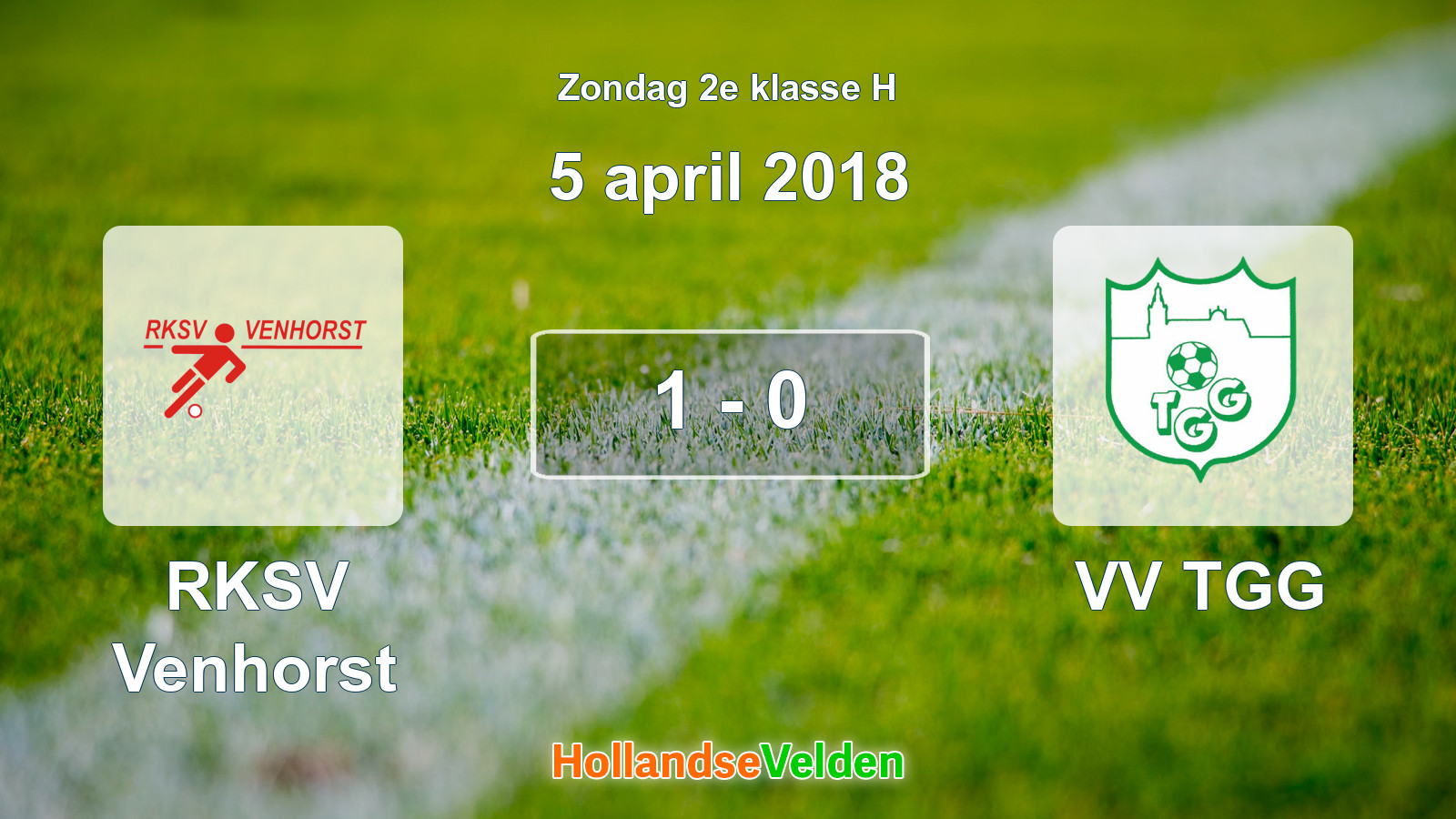 Gespeelde wedstrijd: RKSV Venhorst - VV TGG 1 - 0 (5 april 2018)