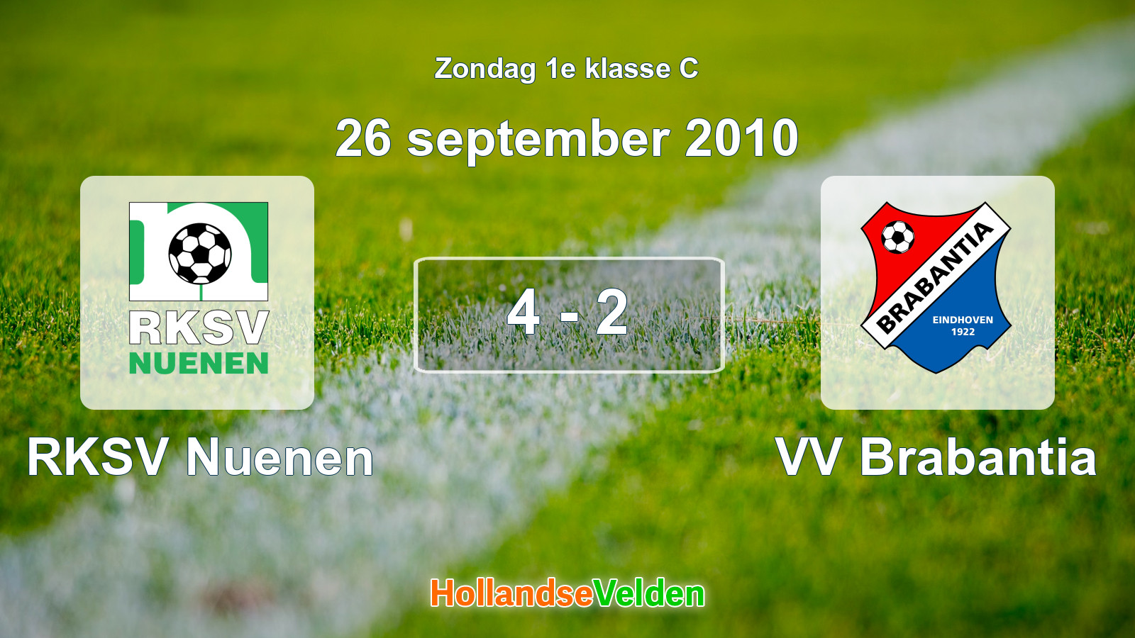 Gespeelde wedstrijd: RKSV Nuenen - VV Brabantia 4 - 2 (26 september 2010)