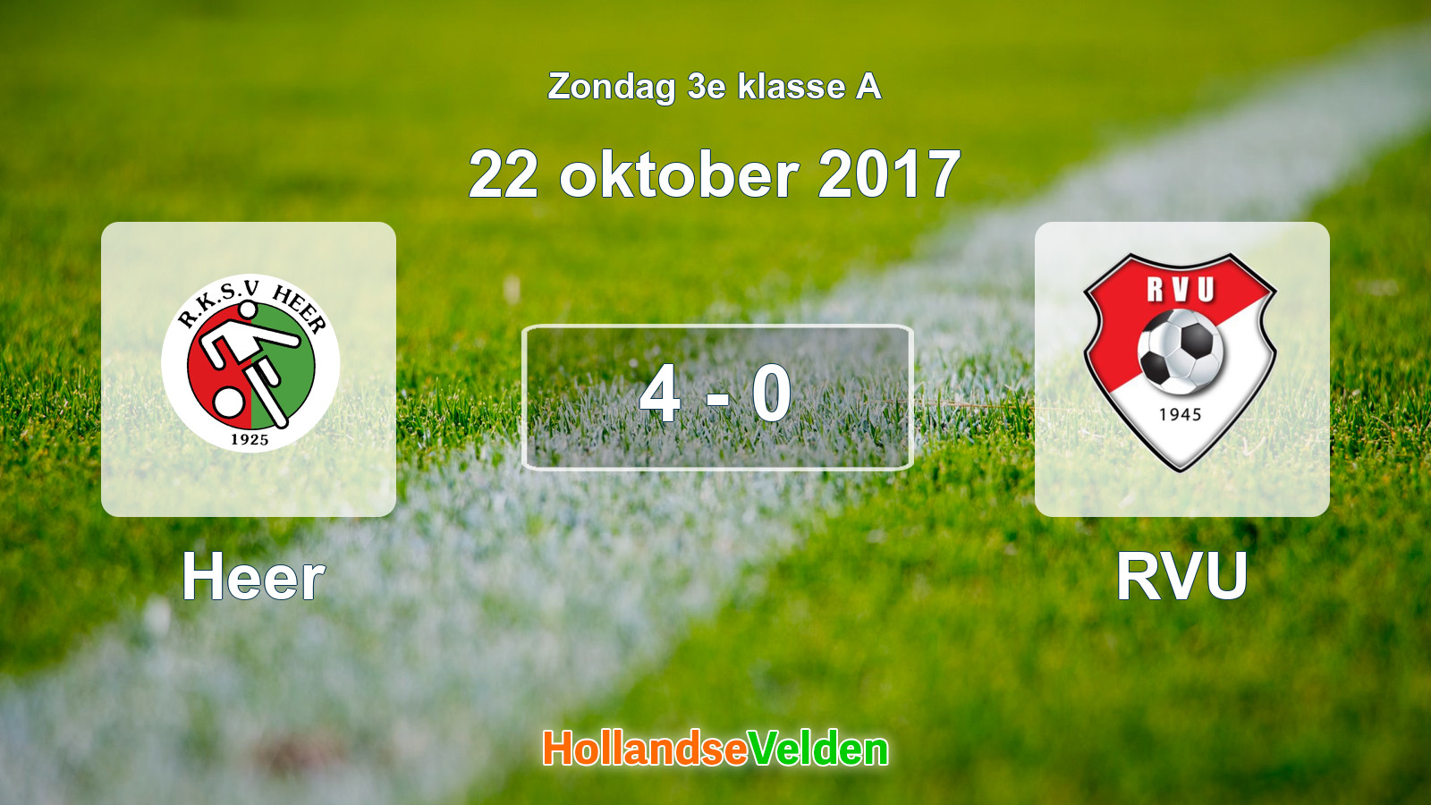 Gespeelde wedstrijd: Heer - RVU 4 - 0 (22 oktober 2017)