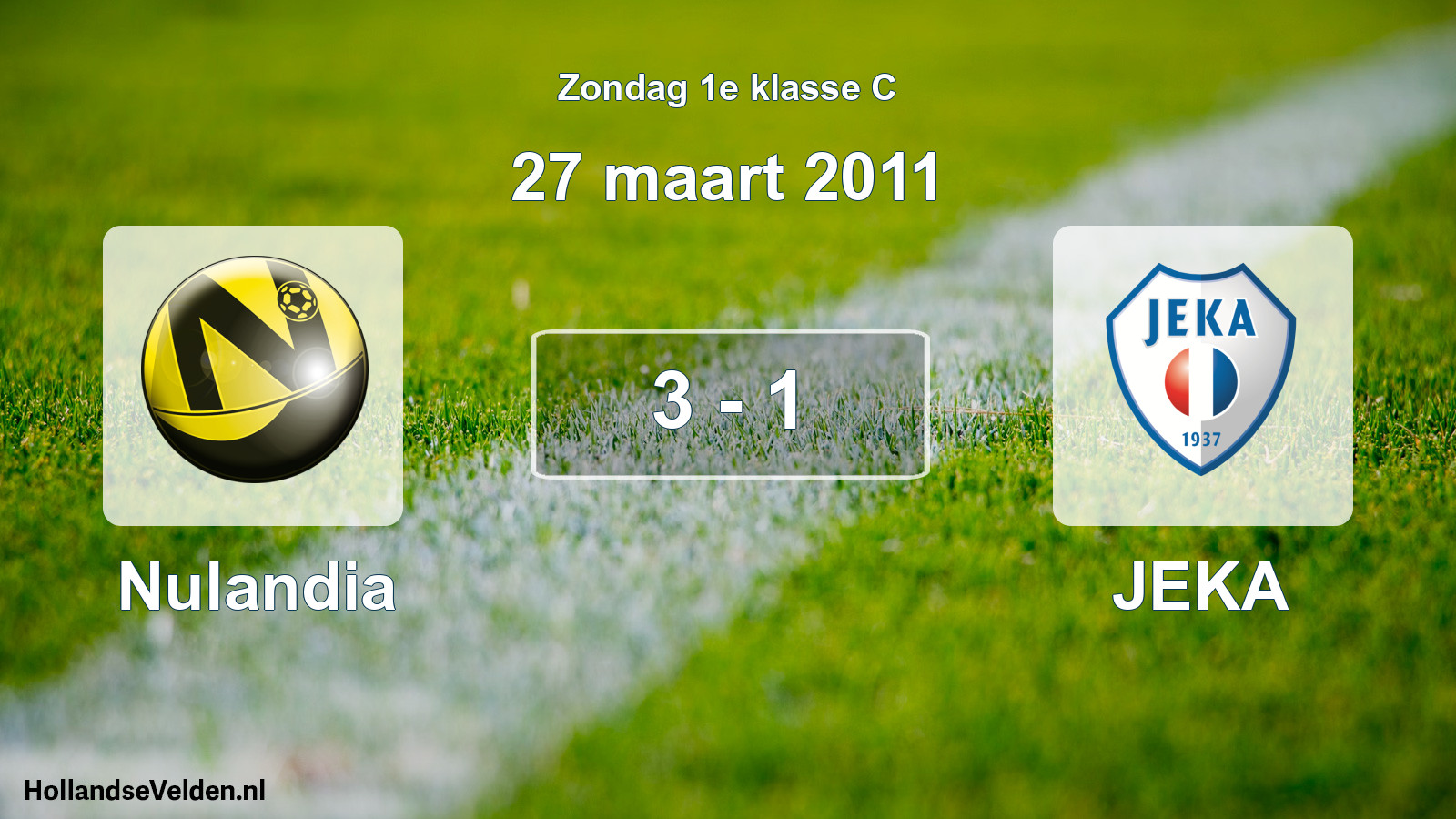 Gespeelde wedstrijd: Nulandia - JEKA 3 - 1 (27 maart 2011)