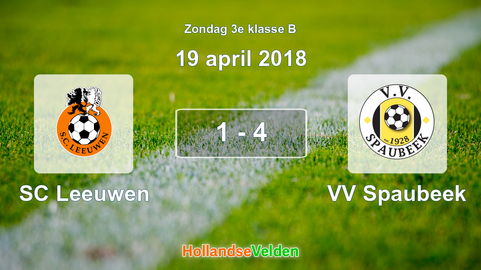 Gespeelde wedstrijd: SC Leeuwen - VV Spaubeek 1 - 4 (19 april 2018)