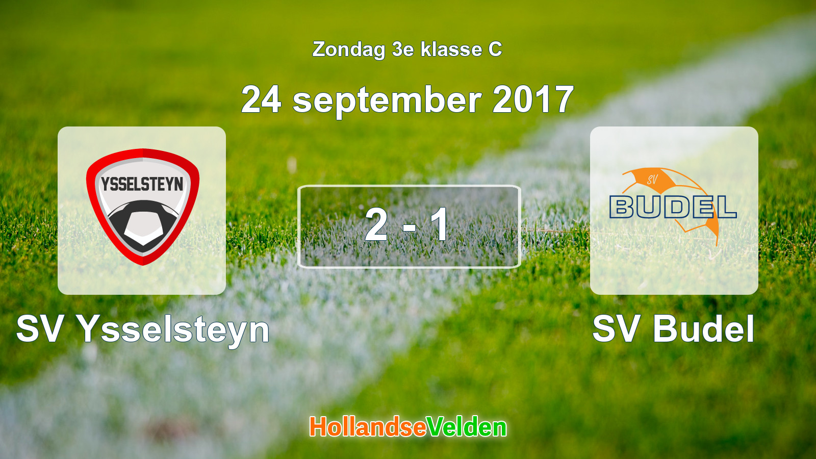 Gespeelde wedstrijd: SV Ysselsteyn - SV Budel 2 - 1 (24 september 2017)