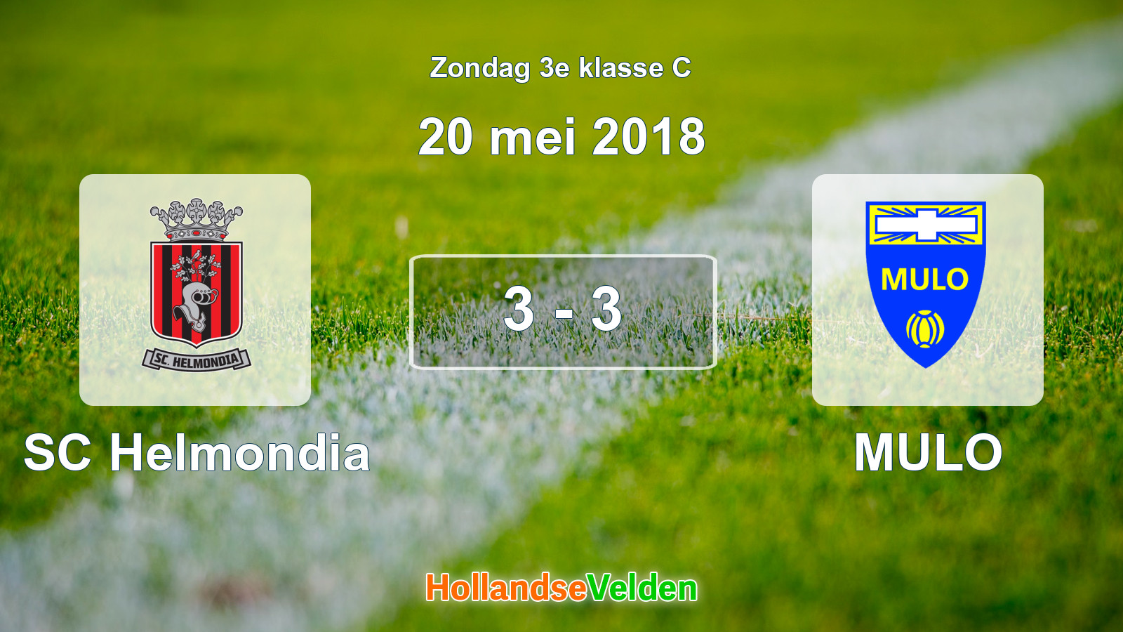 Gespeelde wedstrijd: SC Helmondia - MULO 3 - 3 (20 mei 2018)