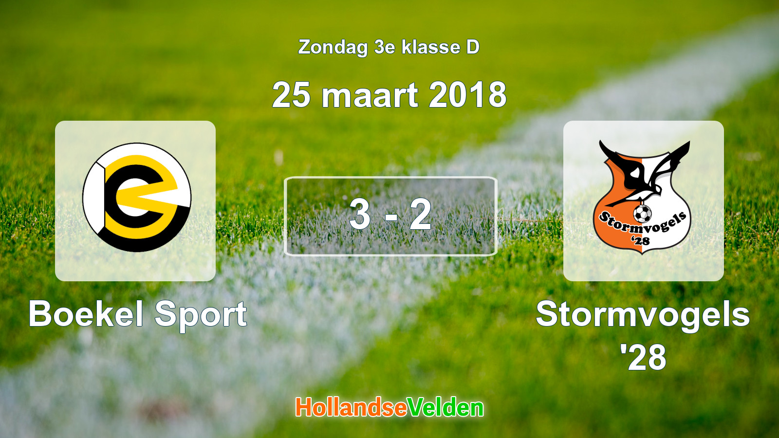 Gespeelde wedstrijd: Boekel Sport - Stormvogels '28 3 - 2 (25 maart 2018)