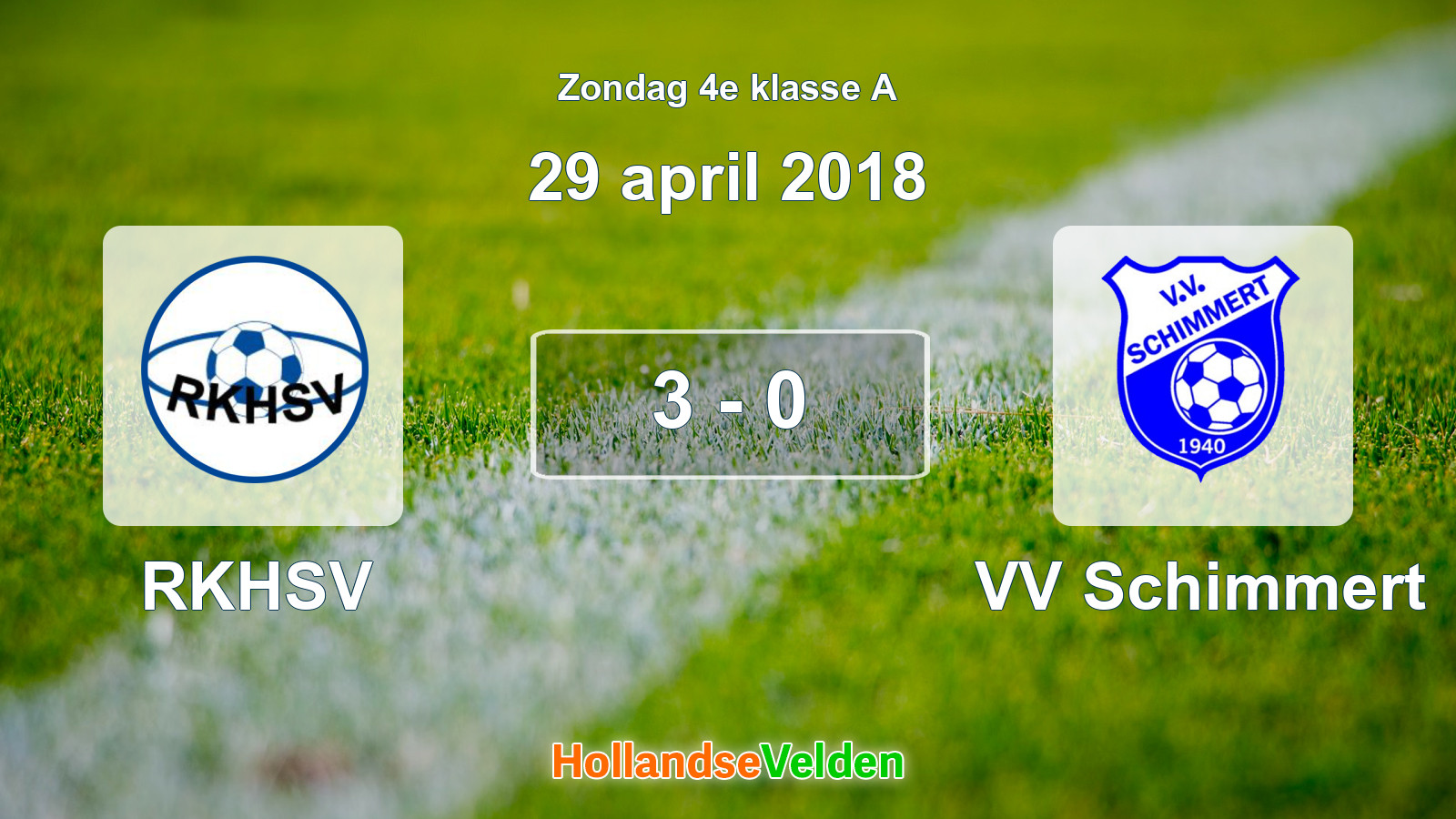 Gespeelde wedstrijd: RKHSV - VV Schimmert 3 - 0 (29 april 2018)