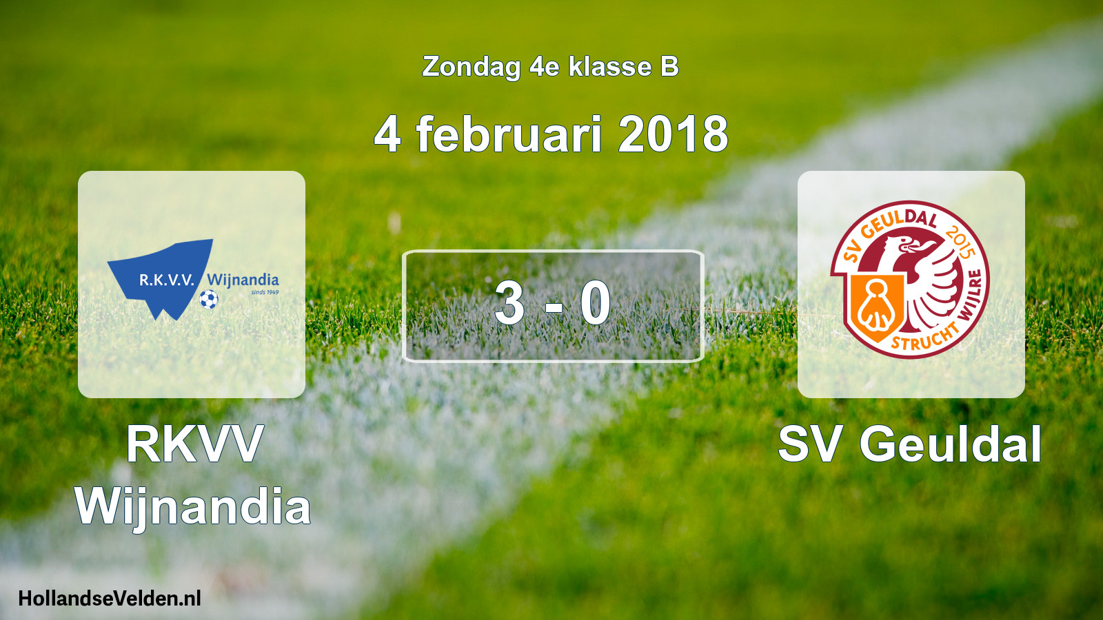 Gespeelde wedstrijd: RKVV Wijnandia - SV Geuldal 3 - 0 (4 februari 2018)