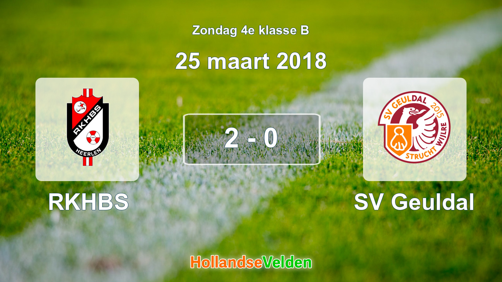 Gespeelde wedstrijd: RKHBS - SV Geuldal 2 - 0 (25 maart 2018)