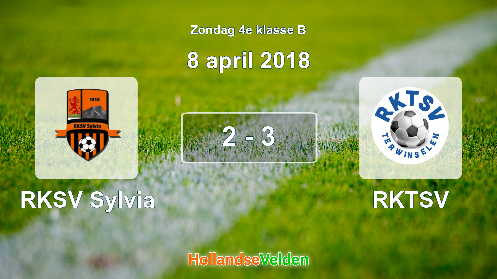 Gespeelde wedstrijd: RKSV Sylvia - RKTSV 2 - 3 (8 april 2018)