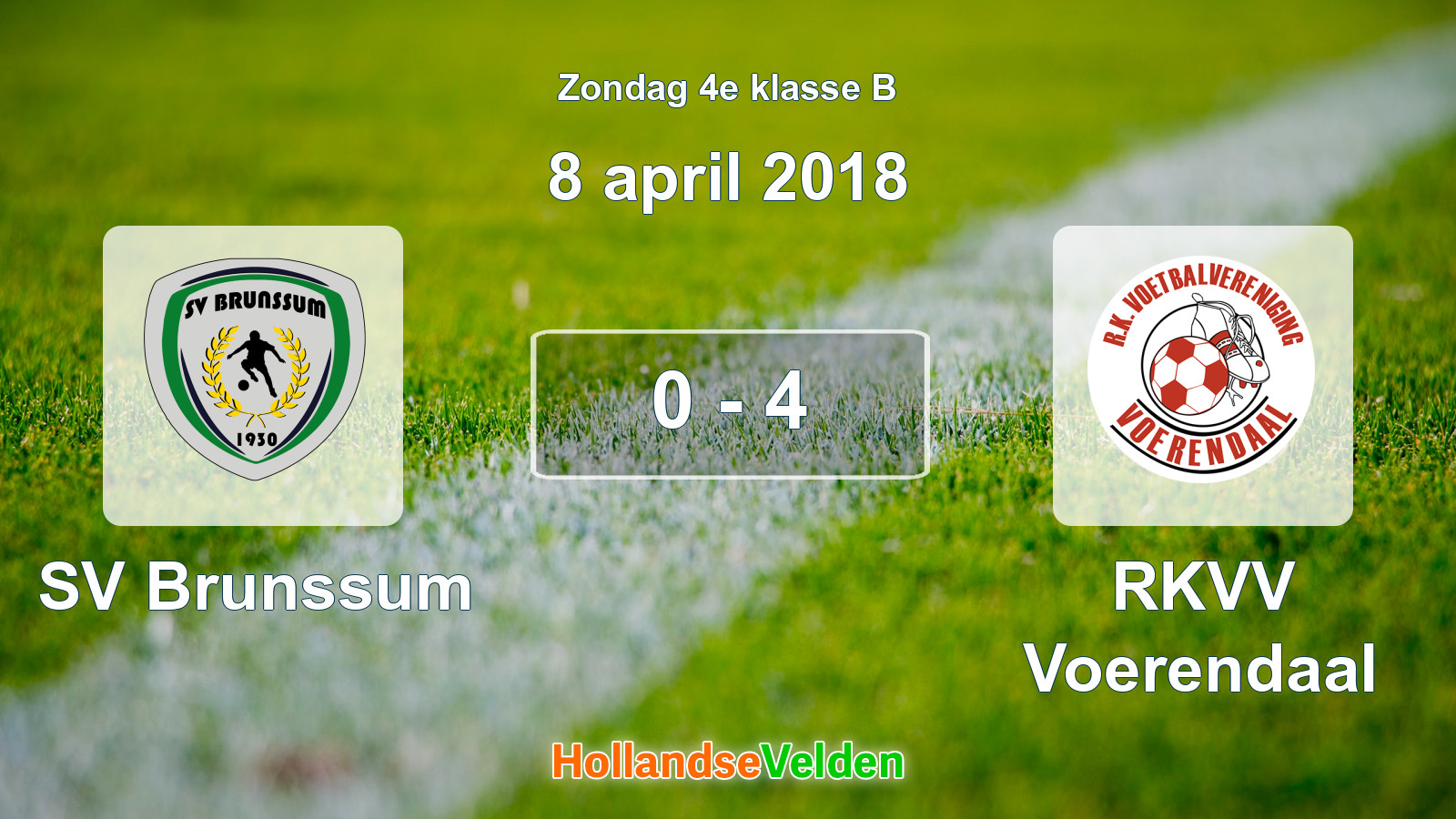 Gespeelde wedstrijd: SV Brunssum - RKVV Voerendaal 0 - 4 (8 april 2018)