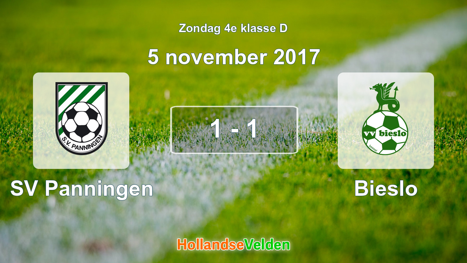 Gespeelde wedstrijd: SV Panningen - Bieslo 1 - 1 (5 november 2017)
