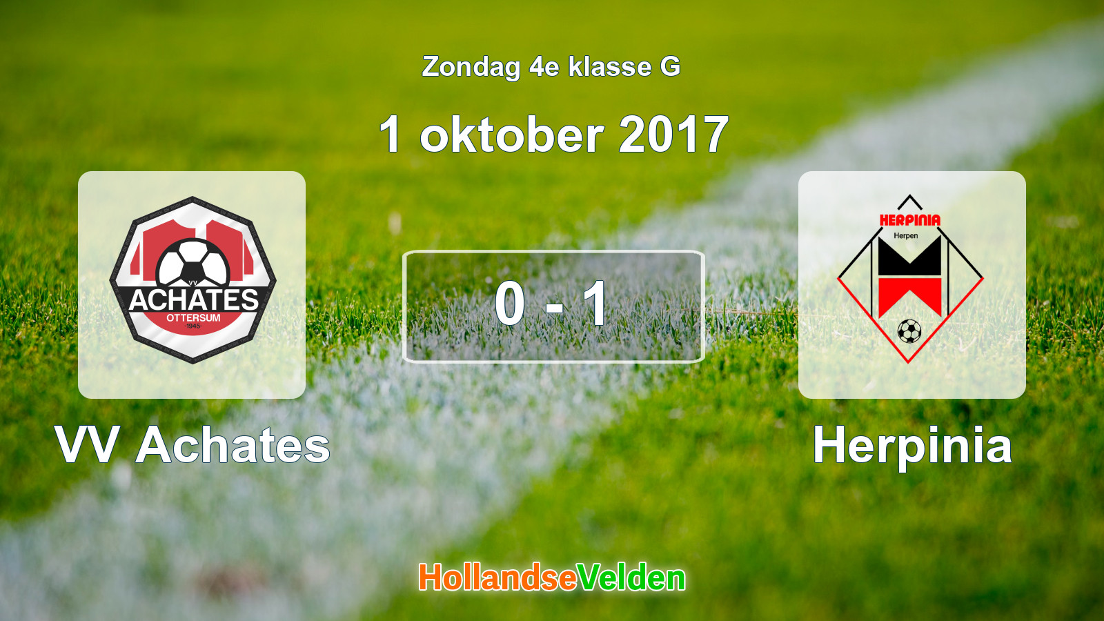 Gespeelde wedstrijd: VV Achates - Herpinia 0 - 1 (1 oktober 2017)