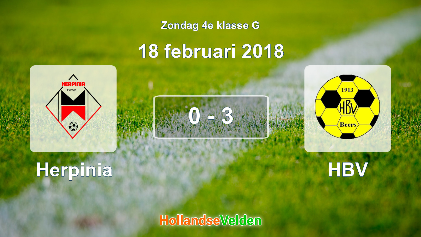 Gespeelde wedstrijd: Herpinia - HBV 0 - 3 (18 februari 2018)