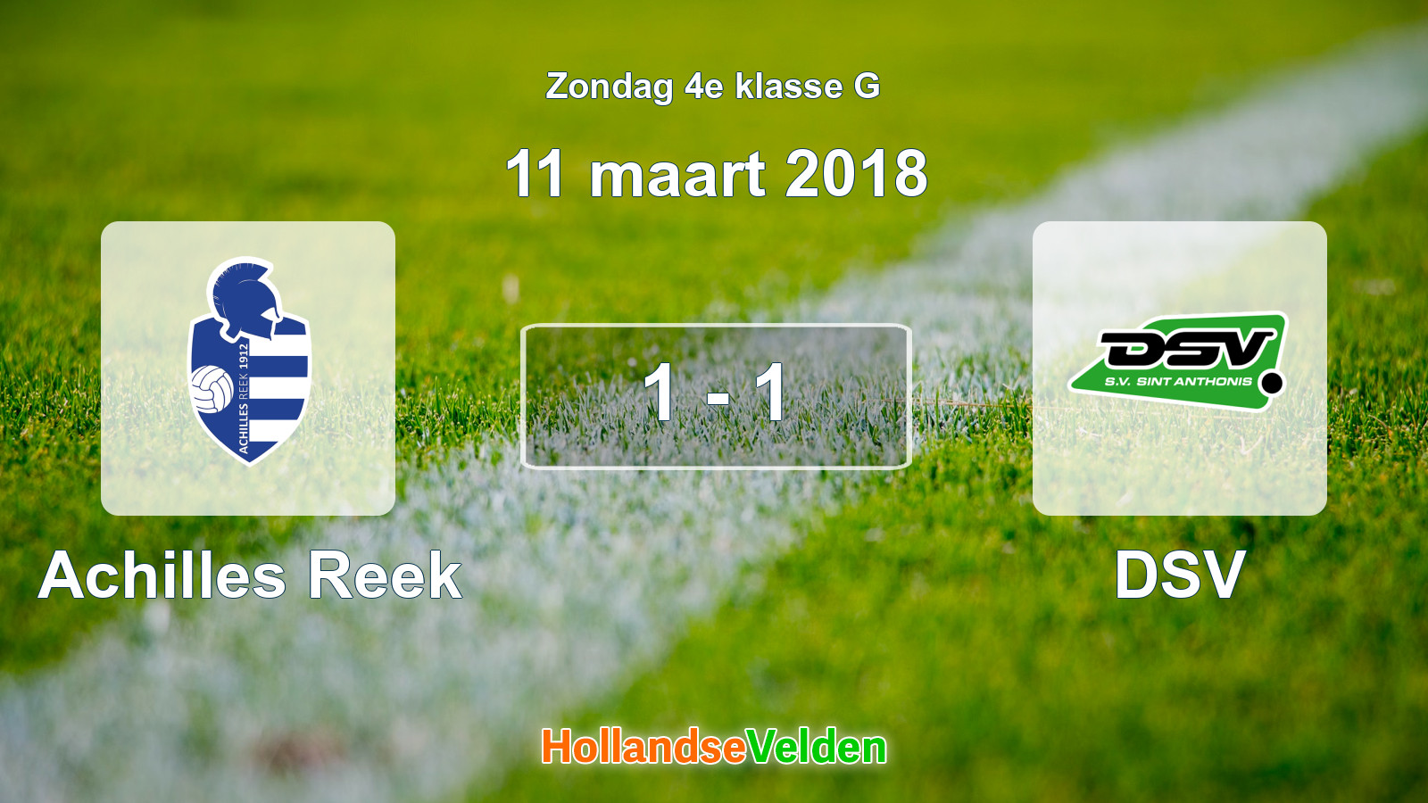 Gespeelde wedstrijd: Achilles Reek - DSV 1 - 1 (11 maart 2018)