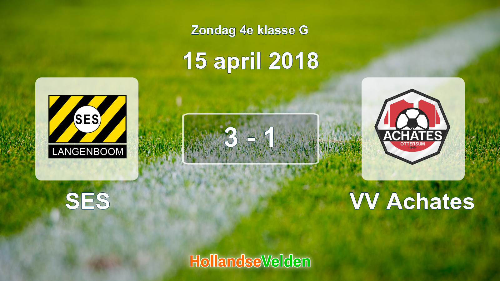 Gespeelde wedstrijd: SES - VV Achates 3 - 1 (15 april 2018)