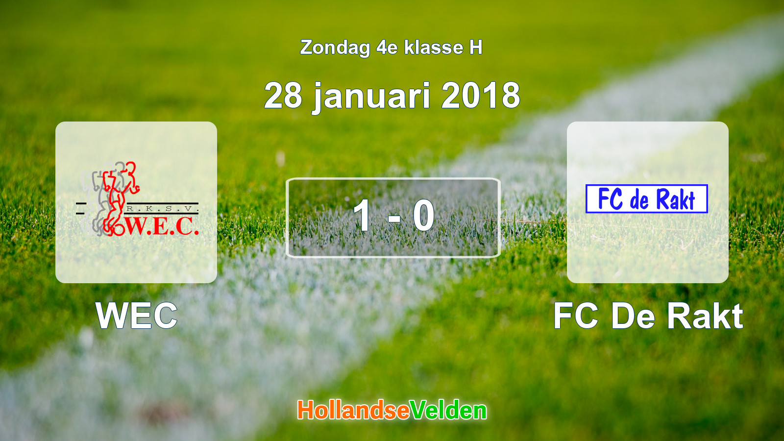 Gespeelde wedstrijd: WEC - FC De Rakt 1 - 0 (28 januari 2018)