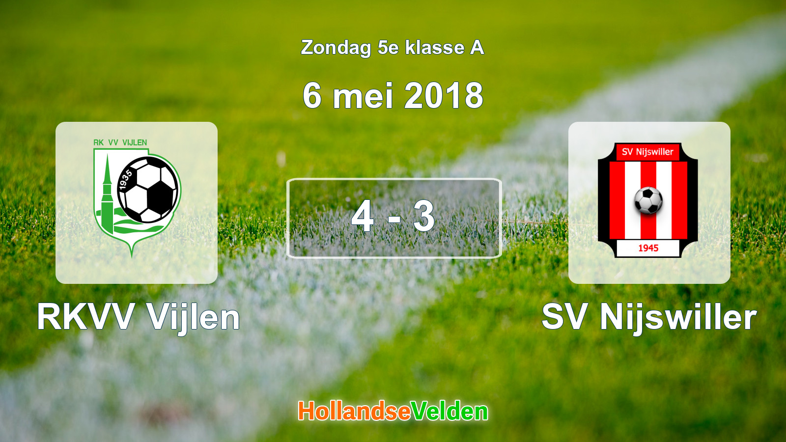 Gespeelde wedstrijd: RKVV Vijlen - SV Nijswiller 4 - 3 (6 mei 2018)