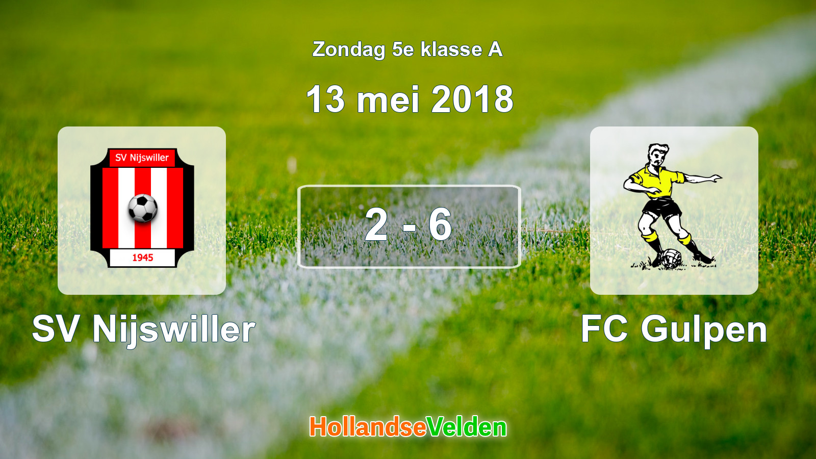 Gespeelde wedstrijd: SV Nijswiller - FC Gulpen 2 - 6 (13 mei 2018)