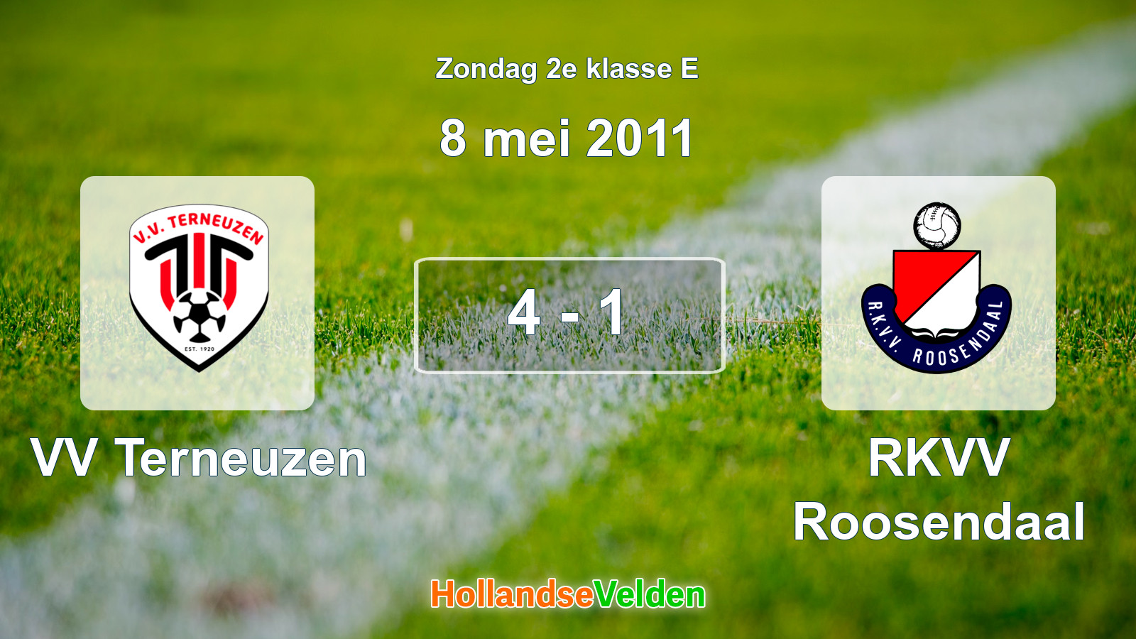 Gespeelde wedstrijd: VV Terneuzen - RKVV Roosendaal 4 - 1 (8 mei 2011)