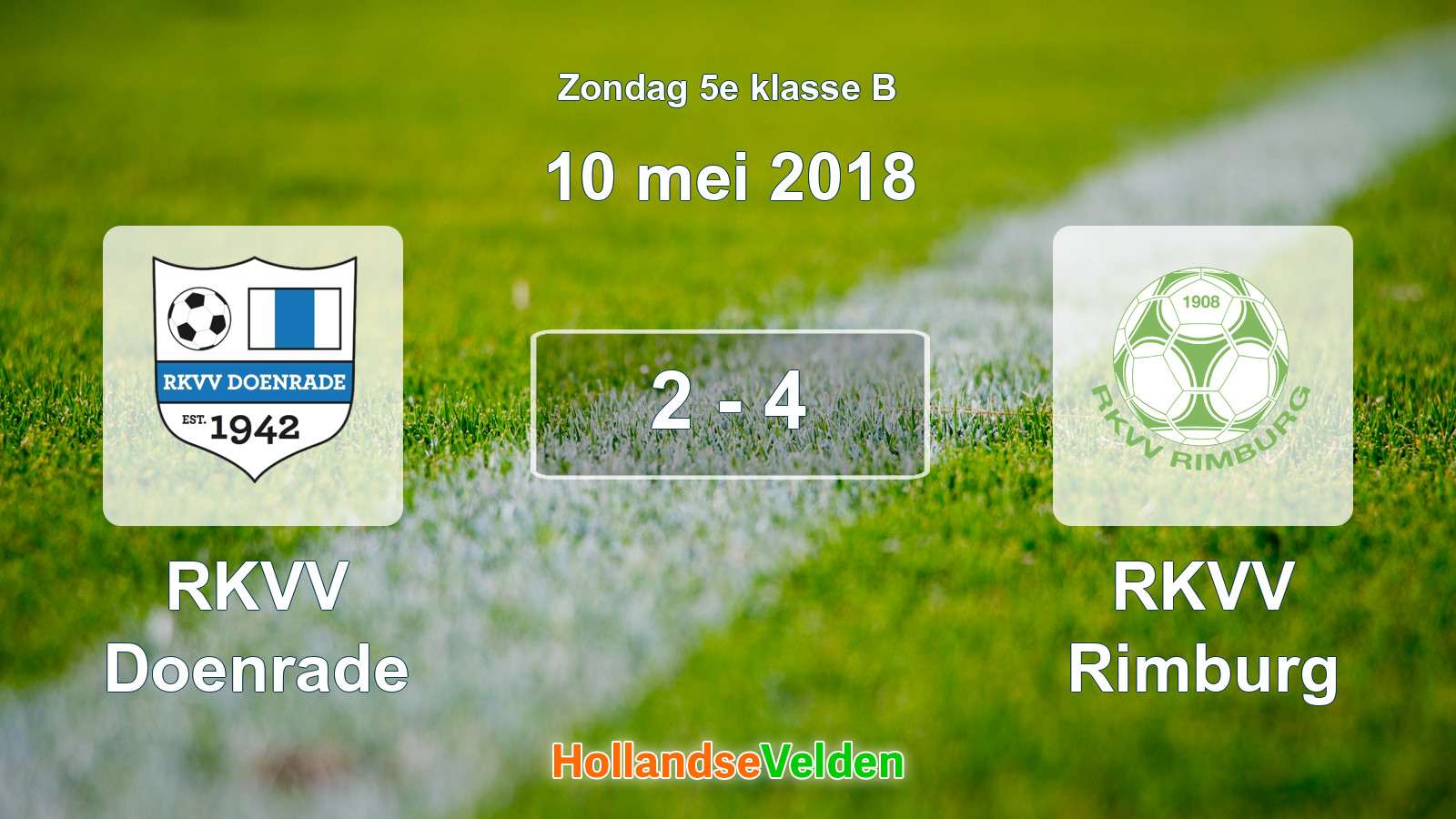 Gespeelde wedstrijd: RKVV Doenrade - RKVV Rimburg 2 - 4 (10 mei 2018)