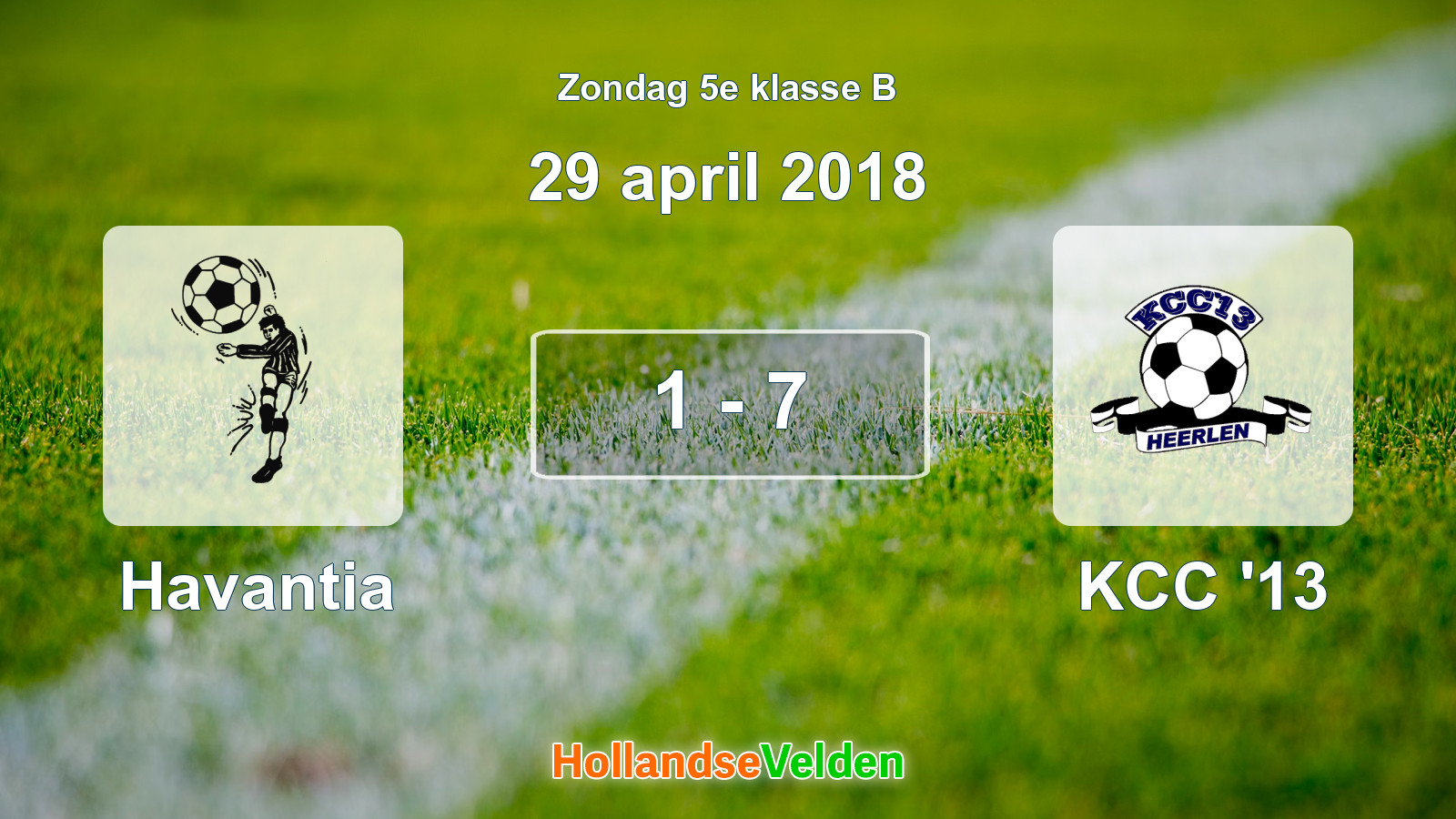 Gespeelde wedstrijd: Havantia - KCC '13 1 - 7 (29 april 2018)