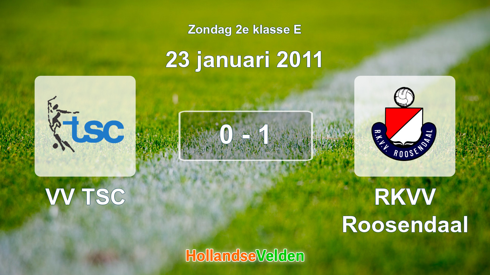 Gespeelde wedstrijd: VV TSC - RKVV Roosendaal 0 - 1 (23 januari 2011)