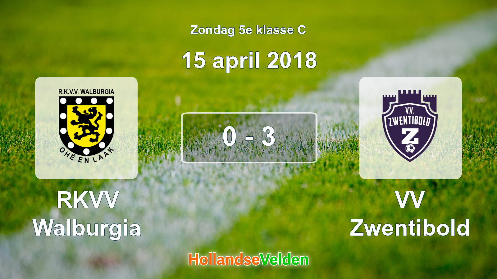 Gespeelde wedstrijd: RKVV Walburgia - VV Zwentibold 0 - 3 (15 april 2018)