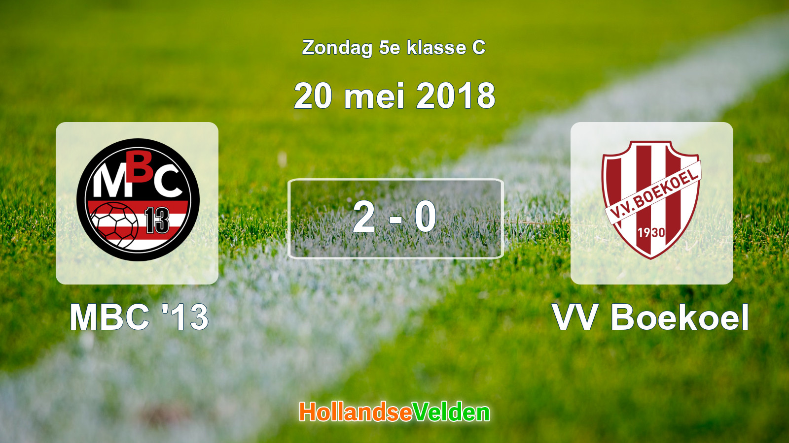 Gespeelde wedstrijd: MBC '13 - VV Boekoel 2 - 0 (20 mei 2018)