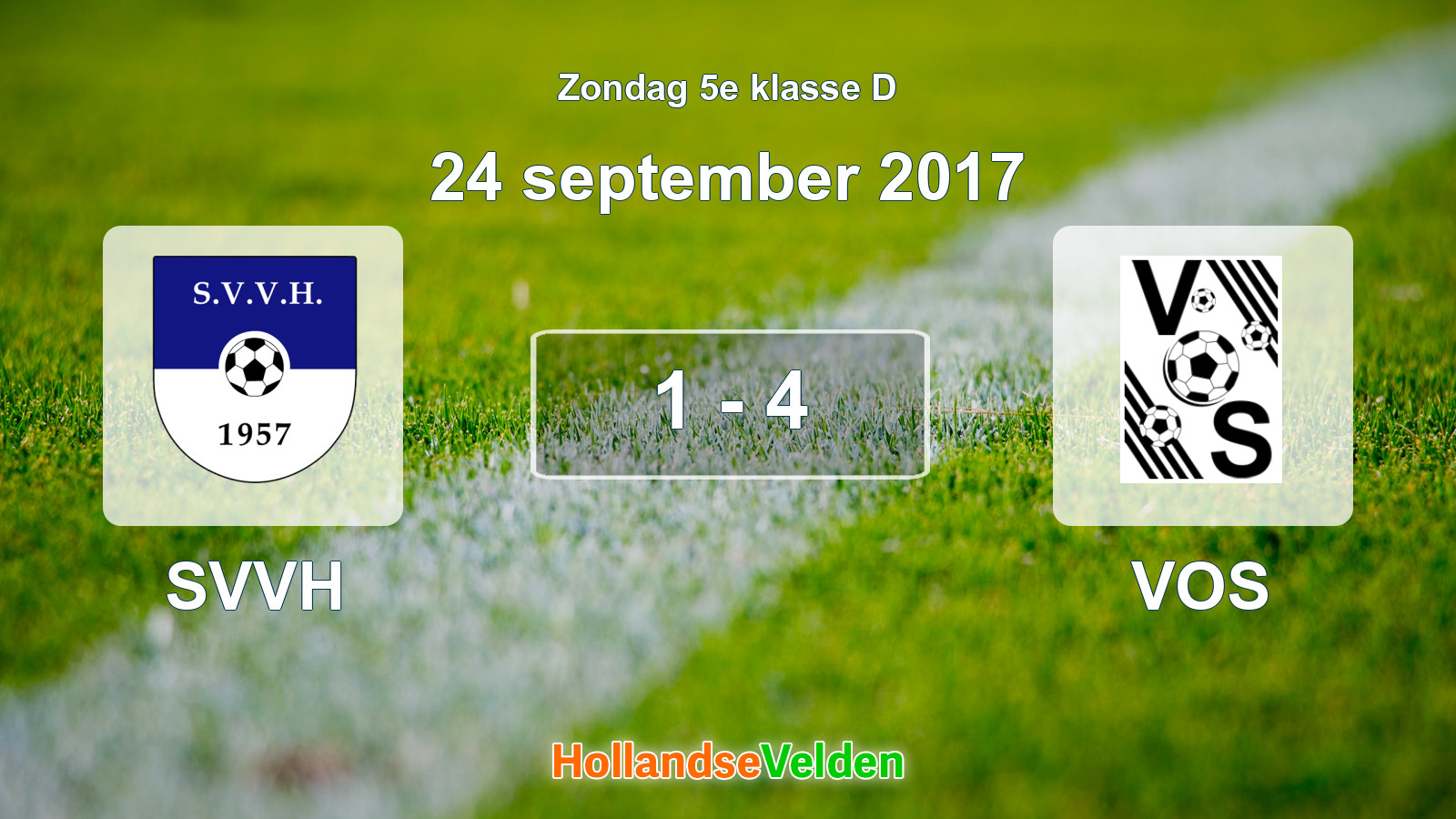 Gespeelde wedstrijd: SVVH - VOS 1 - 4 (24 september 2017)