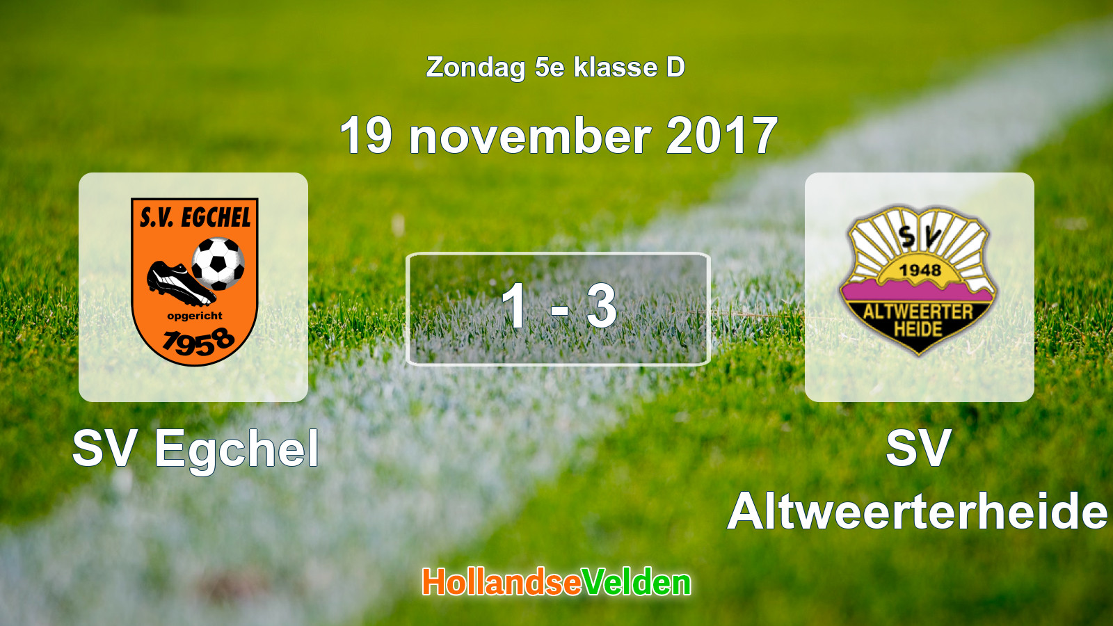 Gespeelde wedstrijd: SV Egchel - SV Altweerterheide 1 - 3 (19 november 2017)