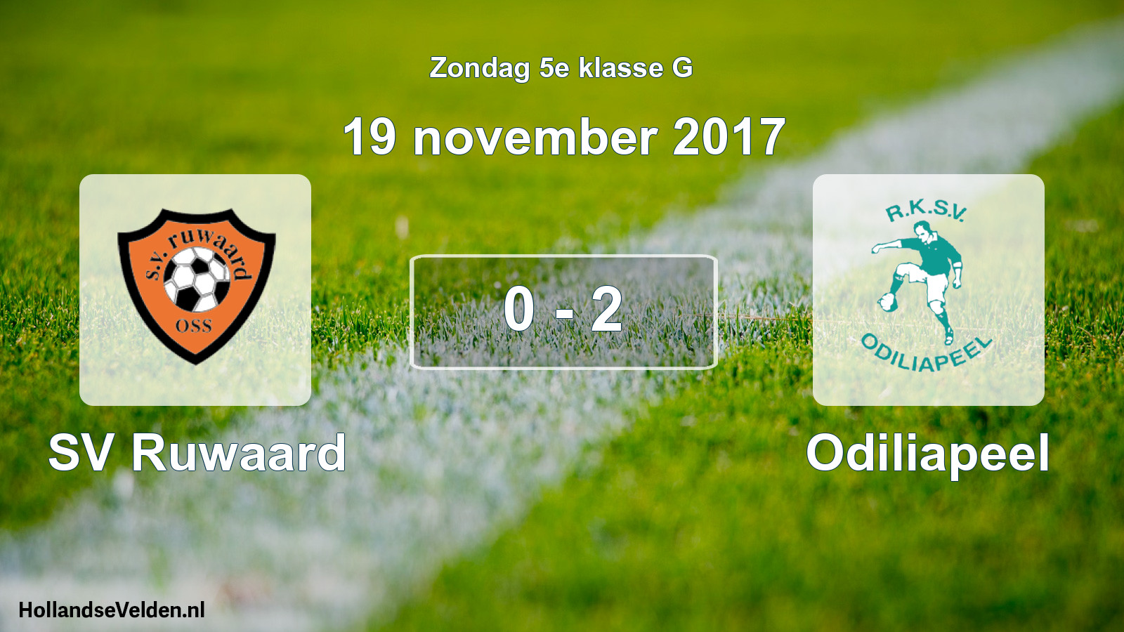 Gespeelde wedstrijd: SV Ruwaard - Odiliapeel 0 - 2 (19 november 2017)