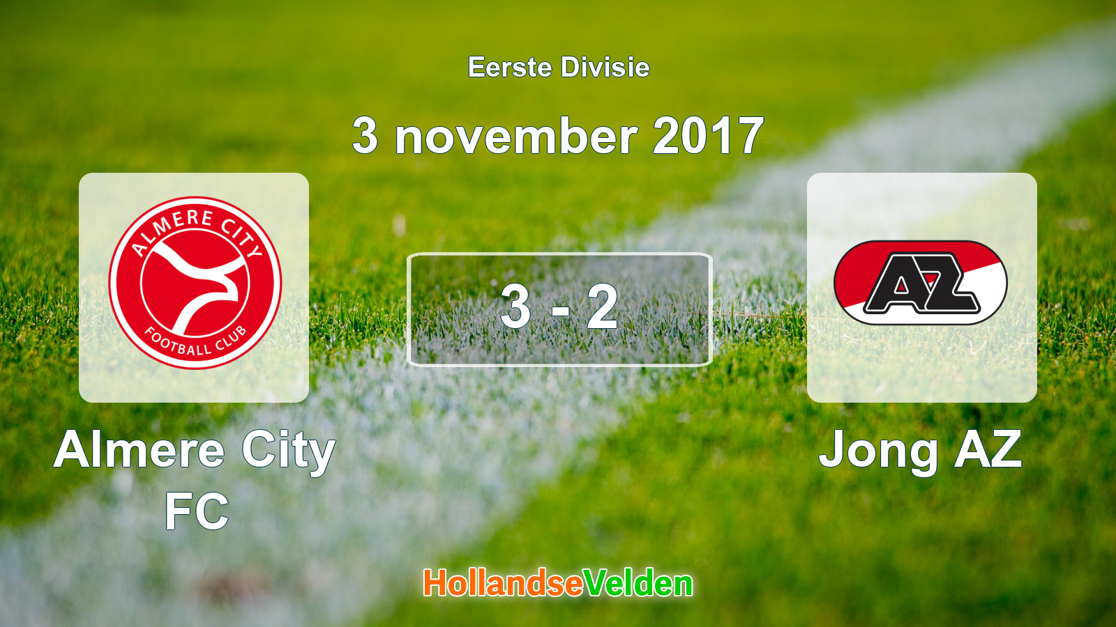 Gespeelde wedstrijd: Almere City FC - Jong AZ 3 - 2 (3 november 2017)