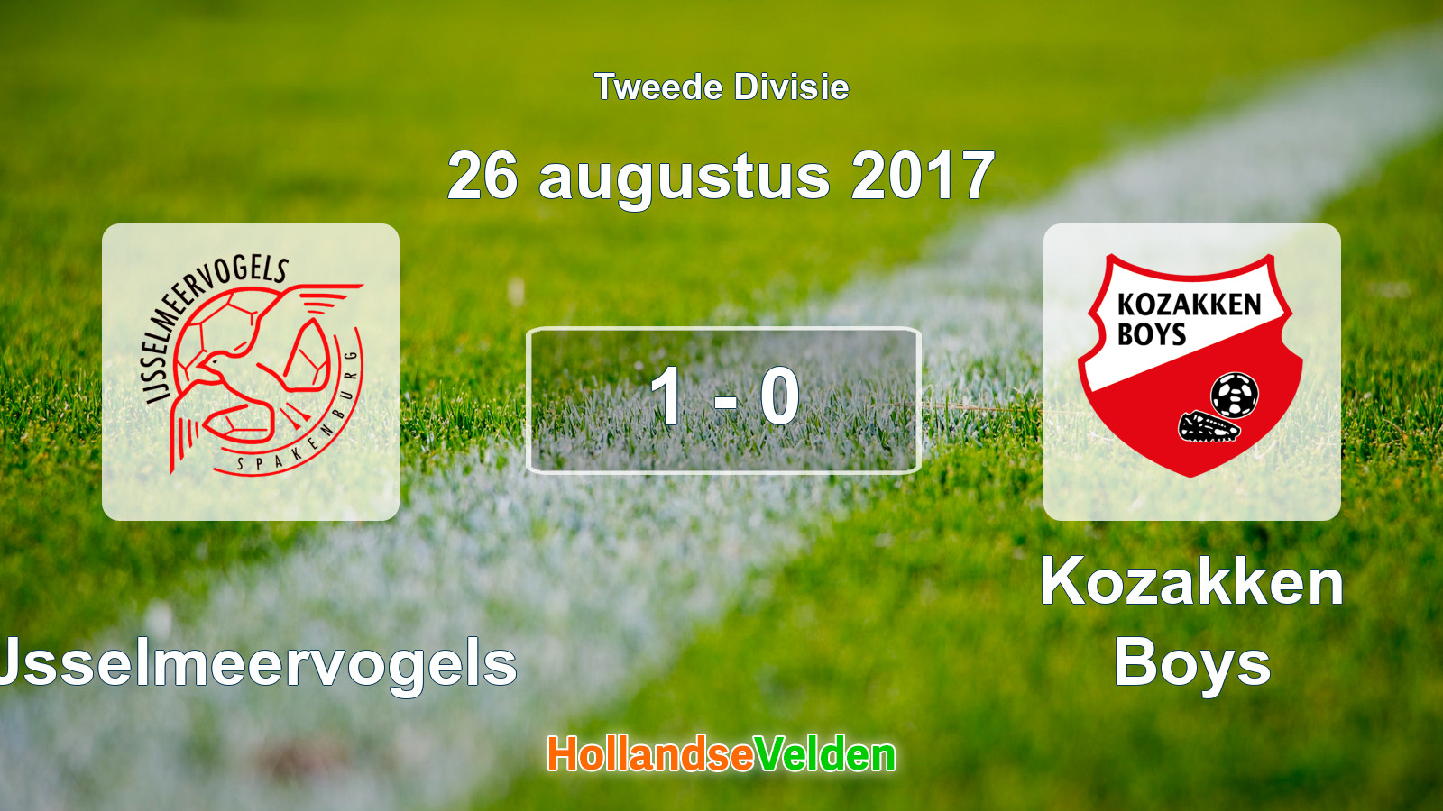 Gespeelde wedstrijd: IJsselmeervogels - Kozakken Boys 1 - 0 (26 augustus 2017)