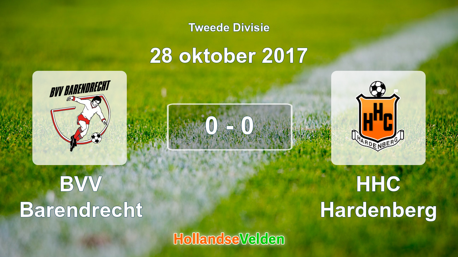 Gespeelde wedstrijd: BVV Barendrecht - HHC Hardenberg 0 - 0 (28 oktober 2017)