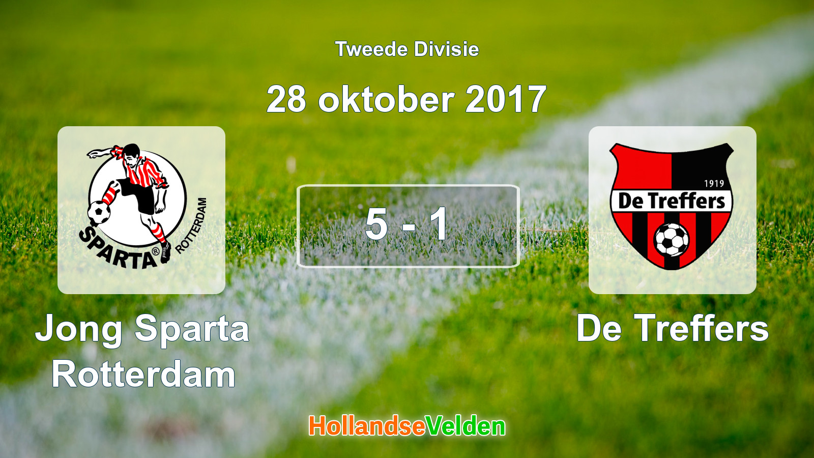 Gespeelde wedstrijd: Jong Sparta Rotterdam - De Treffers 5 - 1 (28 oktober 2017)