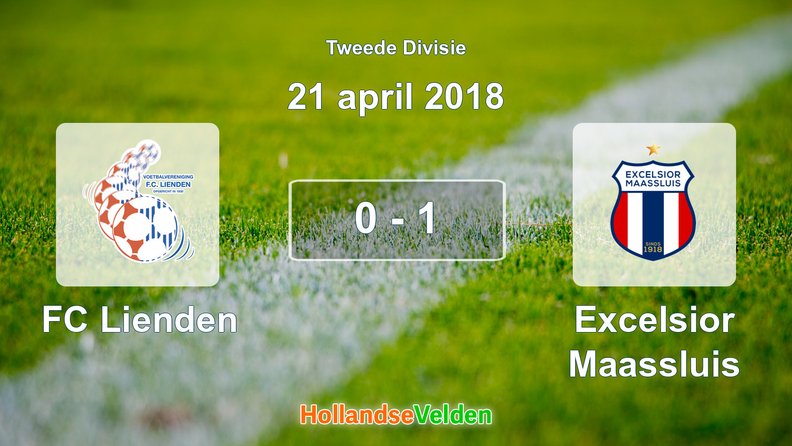 Gespeelde wedstrijd: FC Lienden - Excelsior Maassluis 0 - 1 (21 april 2018)