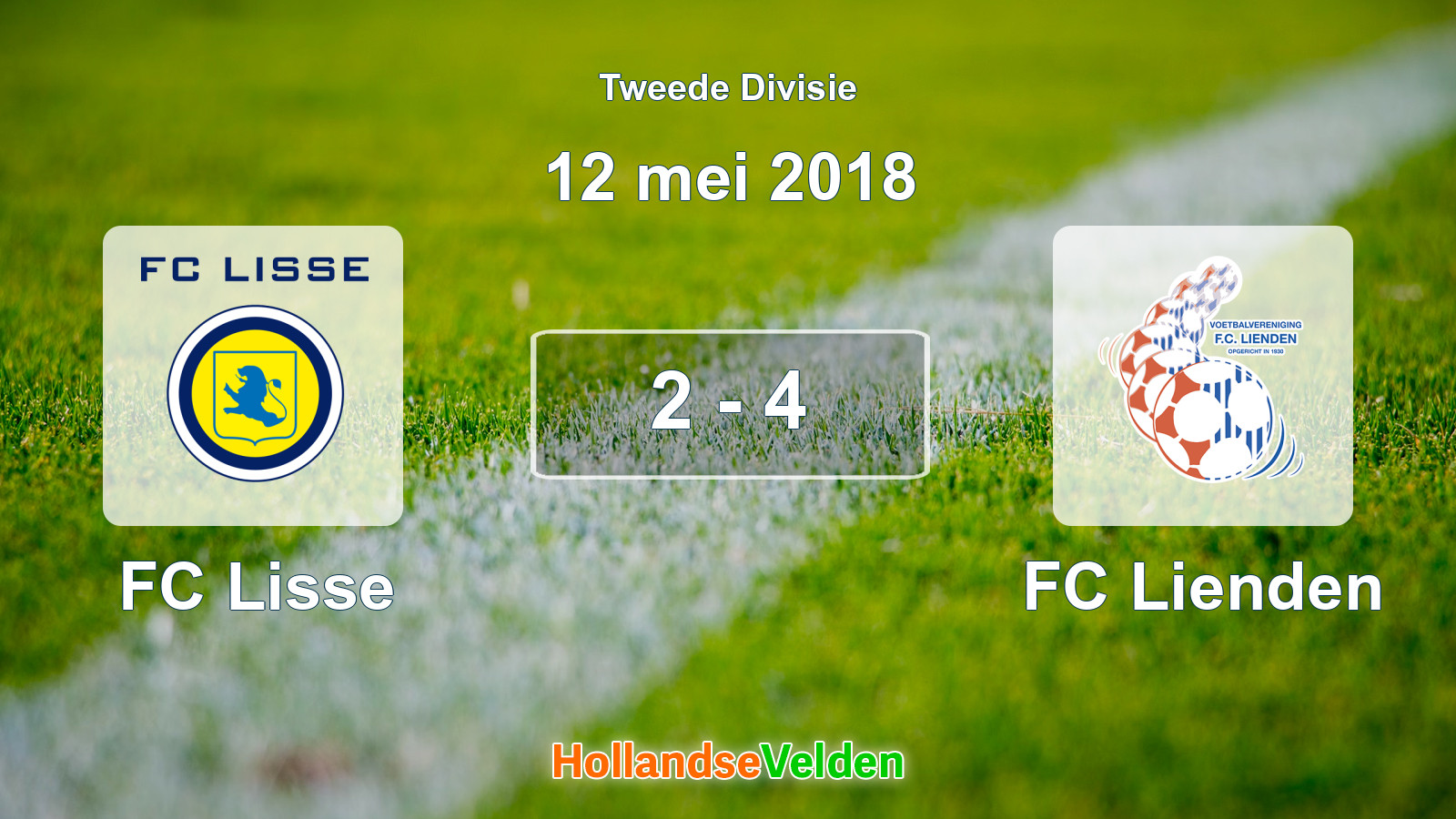Gespeelde wedstrijd: FC Lisse - FC Lienden 2 - 4 (12 mei 2018)