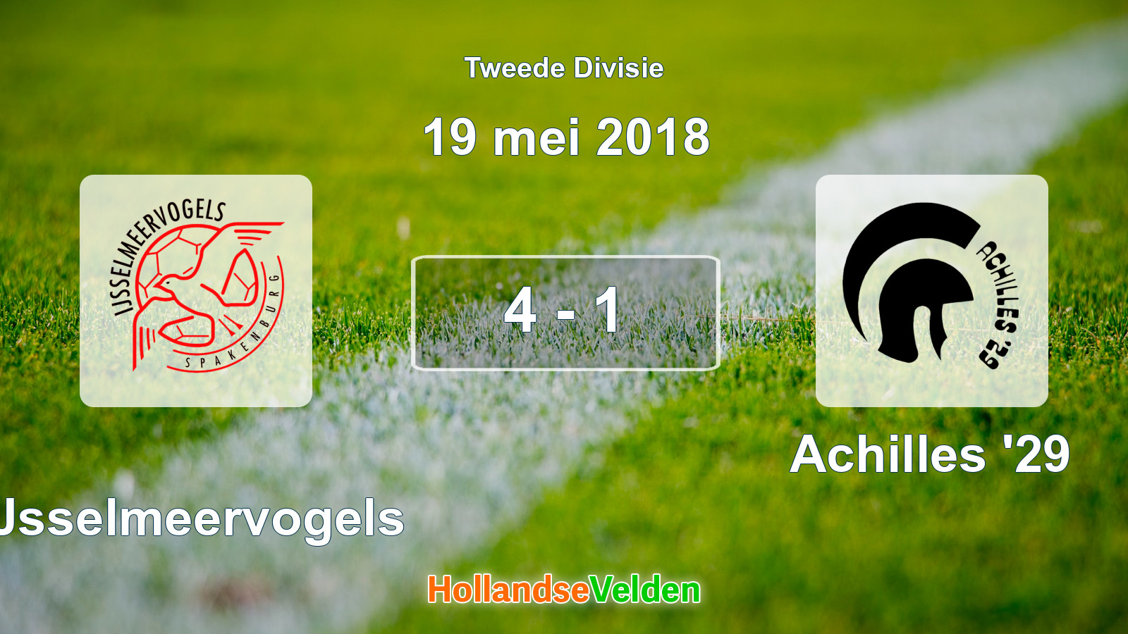 Gespeelde wedstrijd: IJsselmeervogels - Achilles '29 4 - 1 (19 mei 2018)