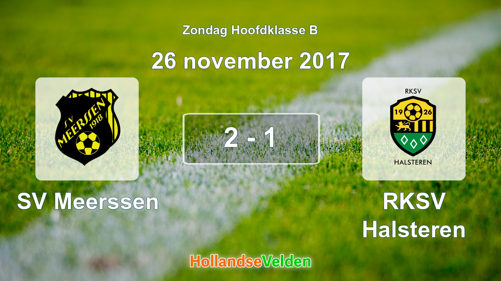 Gespeelde wedstrijd: SV Meerssen - RKSV Halsteren 2 - 1 (26 november 2017)