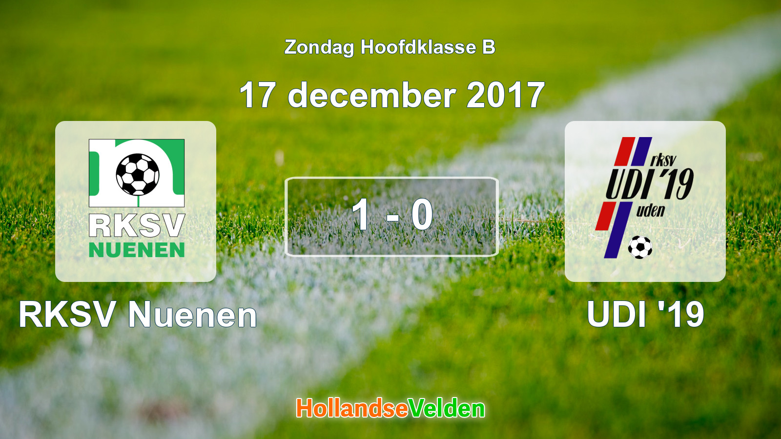 Gespeelde wedstrijd: RKSV Nuenen - UDI '19 1 - 0 (17 december 2017)