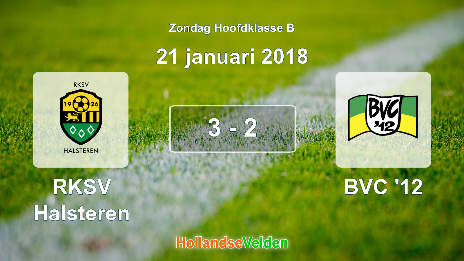 Gespeelde wedstrijd: RKSV Halsteren - BVC '12 3 - 2 (21 januari 2018)