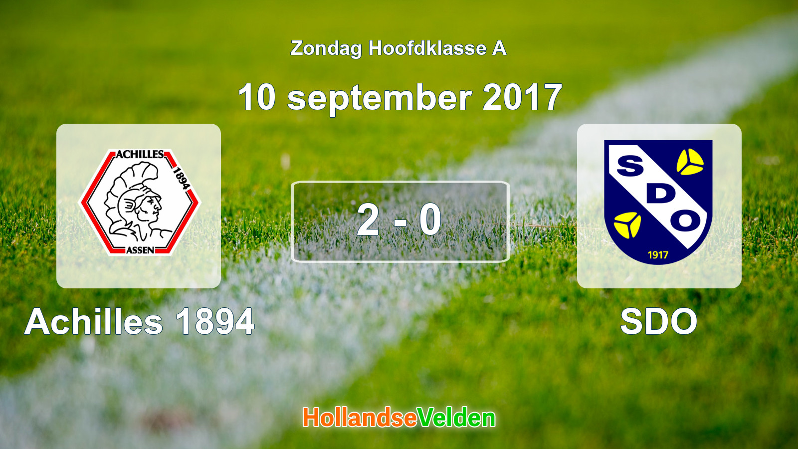 Gespeelde wedstrijd: Achilles 1894 - SDO 2 - 0 (10 september 2017)