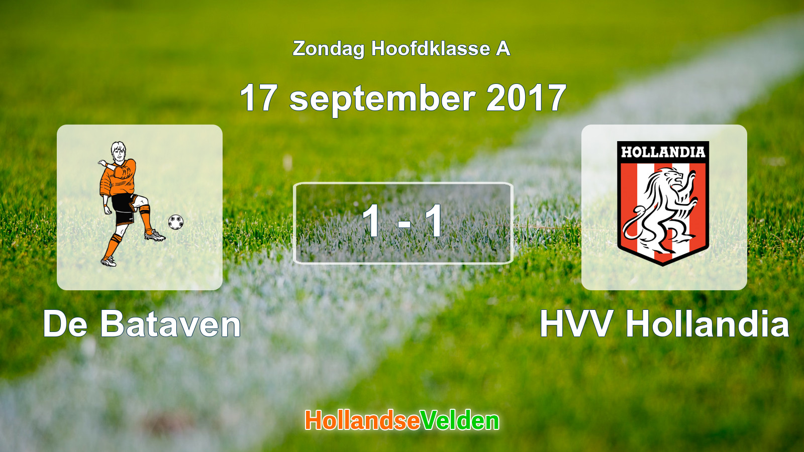 Gespeelde wedstrijd: De Bataven - HVV Hollandia 1 - 1 (17 september 2017)