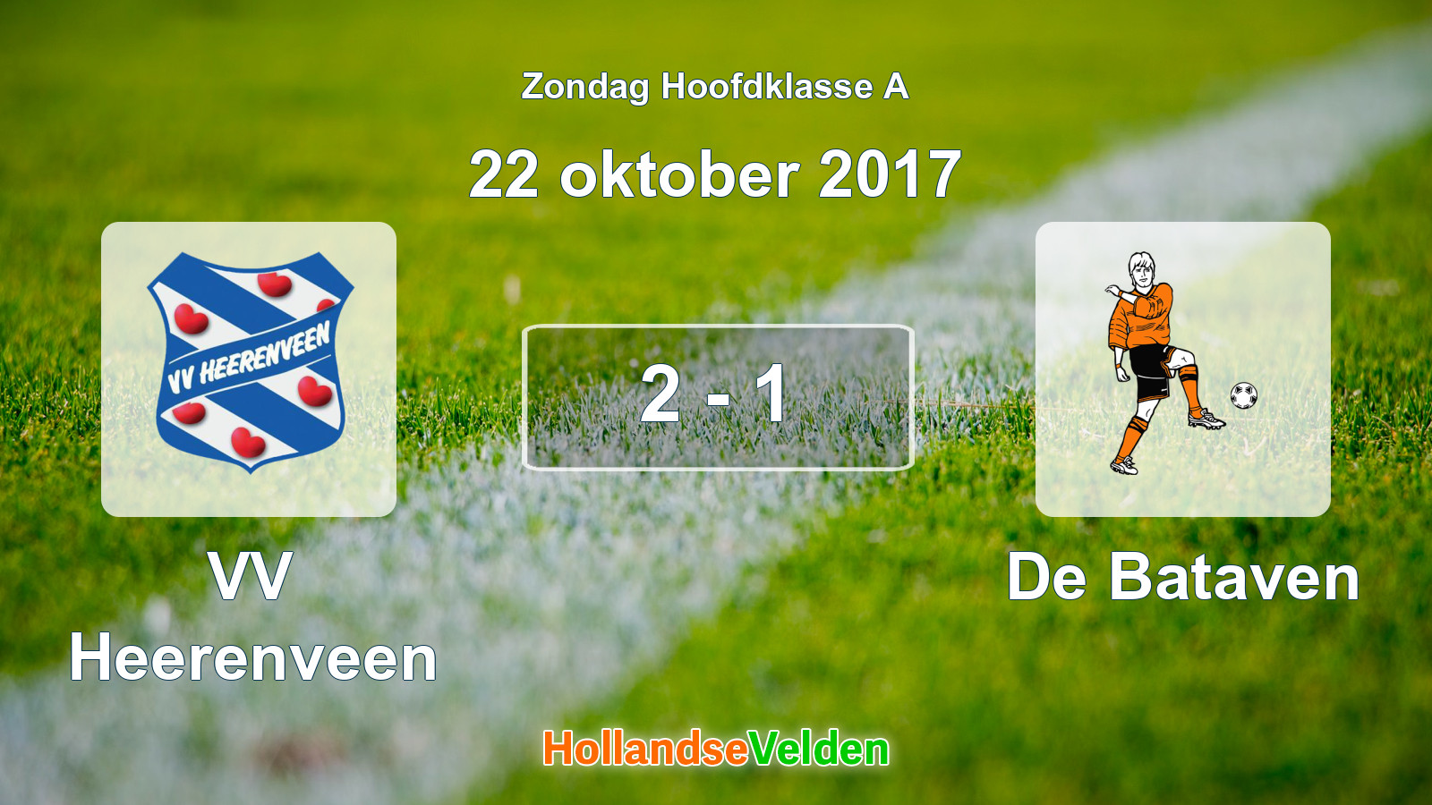 Gespeelde wedstrijd: VV Heerenveen - De Bataven 2 - 1 (22 oktober 2017)