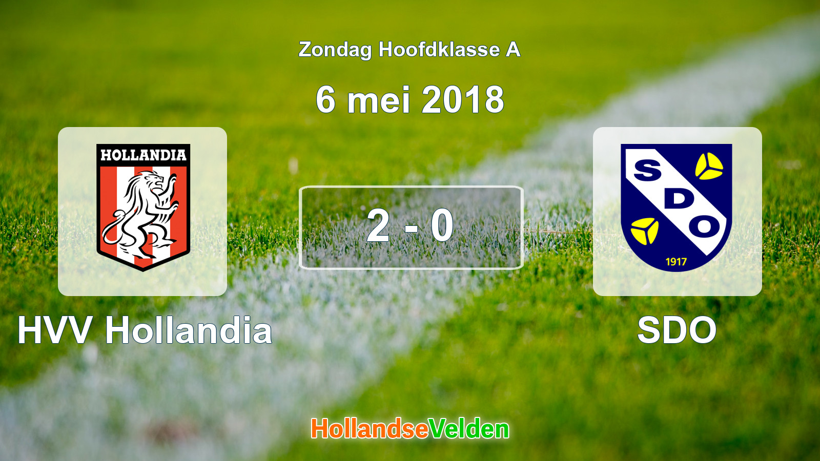 Gespeelde wedstrijd: HVV Hollandia - SDO 2 - 0 (6 mei 2018)