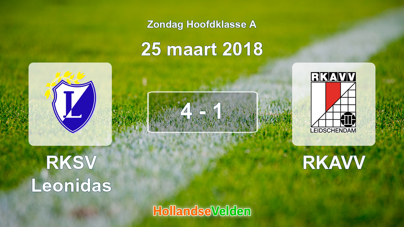 Gespeelde wedstrijd: RKSV Leonidas - RKAVV 4 - 1 (25 maart 2018)