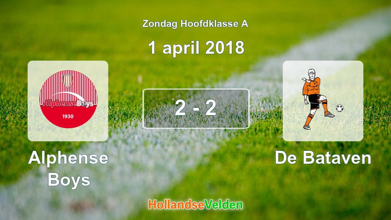 Gespeelde wedstrijd: Alphense Boys - De Bataven 2 - 2 (1 april 2018)