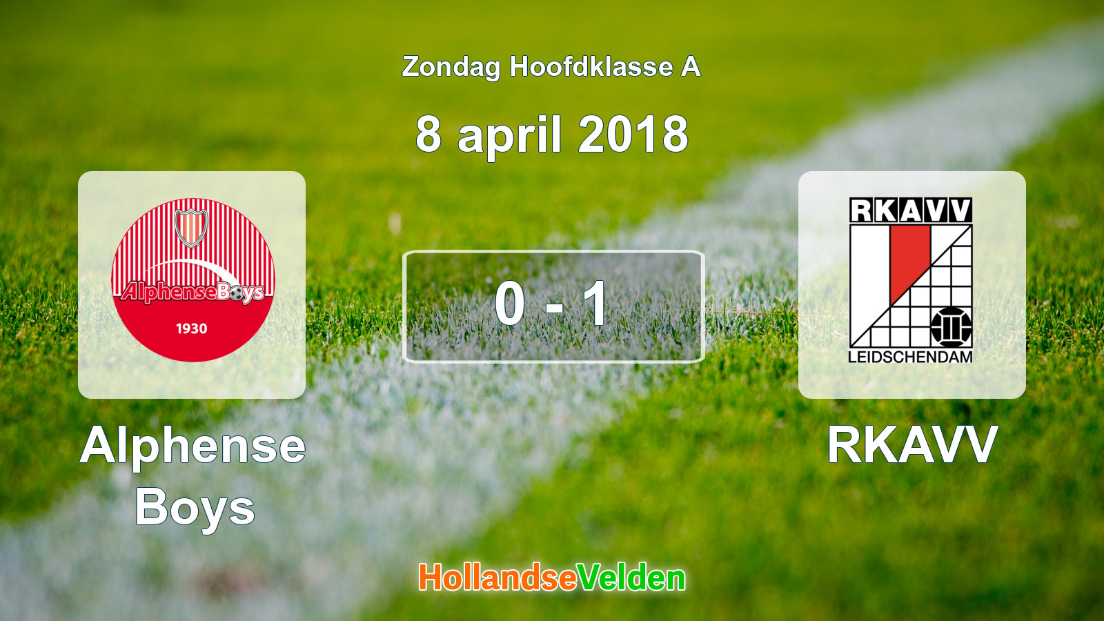 Gespeelde wedstrijd: Alphense Boys - RKAVV 0 - 1 (8 april 2018)