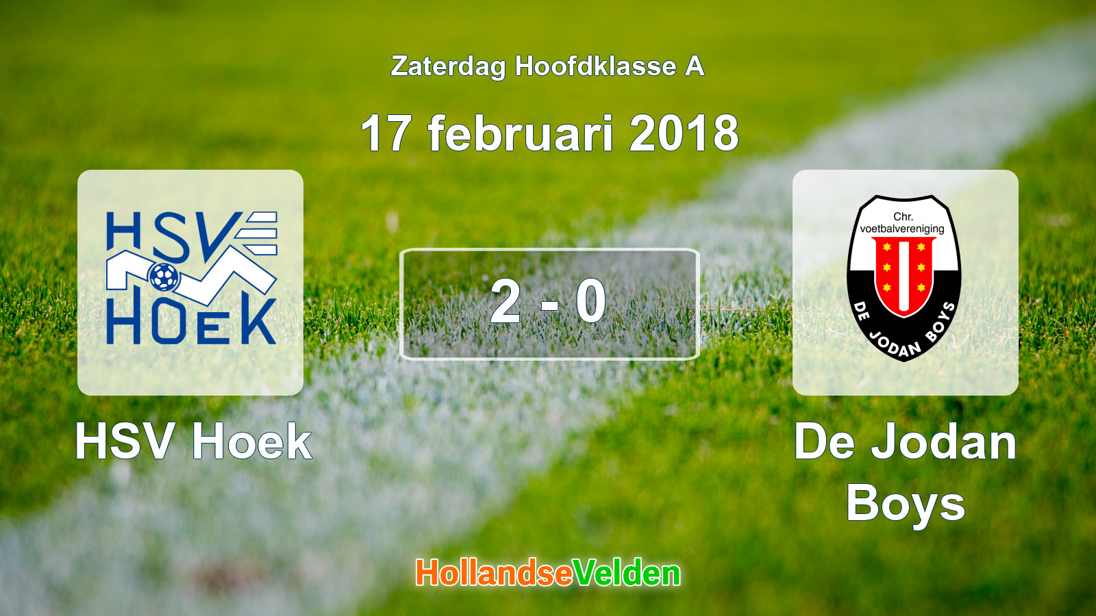 Gespeelde wedstrijd: HSV Hoek - De Jodan Boys 2 - 0 (17 februari 2018)