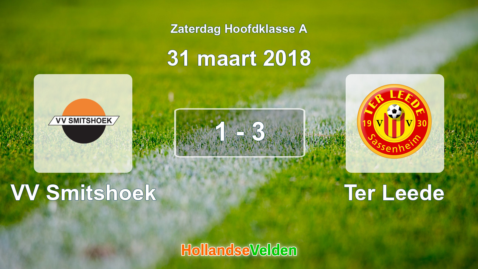 Gespeelde wedstrijd: VV Smitshoek - Ter Leede 1 - 3 (31 maart 2018)